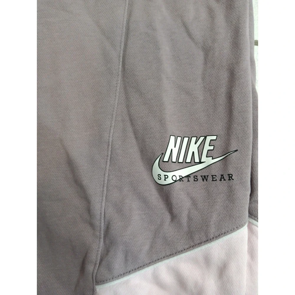 Nike Heritage French Colorblock Jogger Pants Women's Size Large Lavender‎ Gray